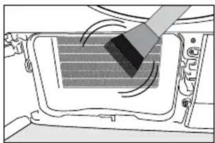 Diagram showing a brush applying material to a rectangular component with internal channels (no text or symbols)