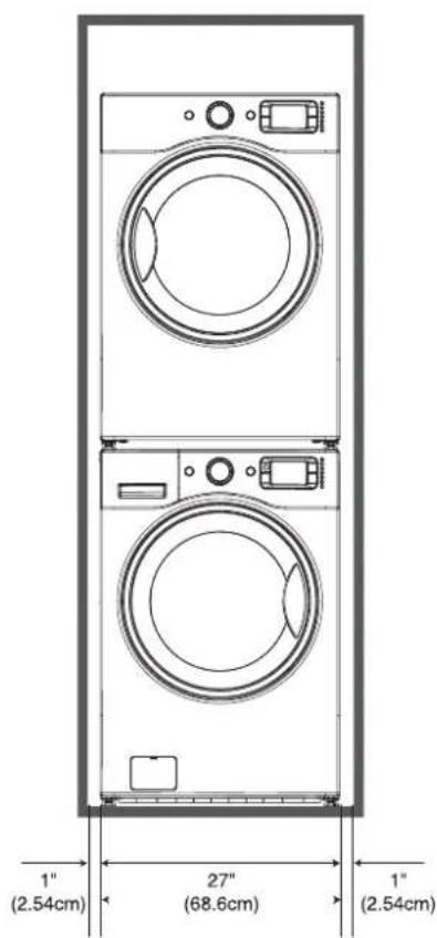 1" (2.54cm) 27" (68.6cm) 1" (2.54cm)