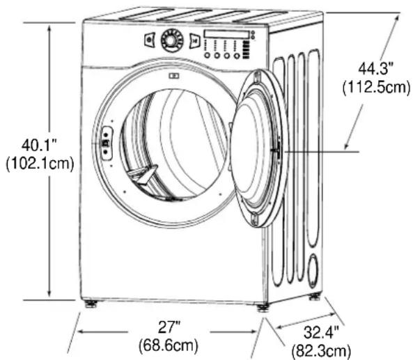 40.1" (102.1cm) 27" (68.6cm) 32.4" (82.3cm) 44.3" (112.5cm)