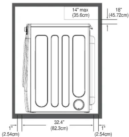 14" max (35.6cm) 18" (45.72cm) 1" (2.54cm) 32.4" (82.3cm) 1" (2.54cm)