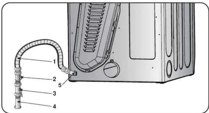 Technical diagram of a refrigerant or air conditioner unit with labeled components including tubing and ventilation ducts