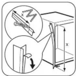 Technical diagram illustrating mechanical assembly with magnified views and dimension labels