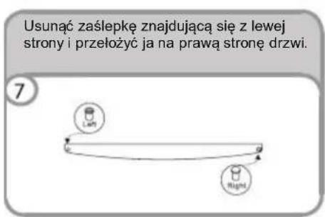 Usunąć zaślepkę znajdująca się z lewej strony i przełożyć ja na prawą stronę drzwi. 7 Laty Right