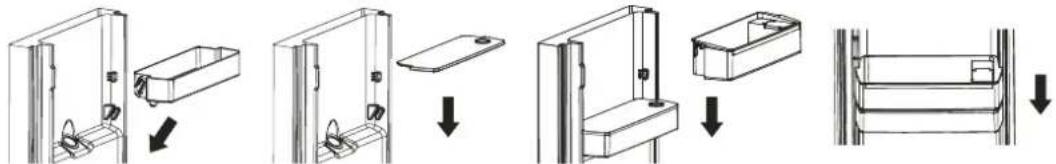 HAIER HBM-686WWD - Prima di usare il dispencer dell'acqua per la prima volta, rimuovere e pulire la vaschetta per l'acqua, posizionata all'interno del frigorifero. - 3
