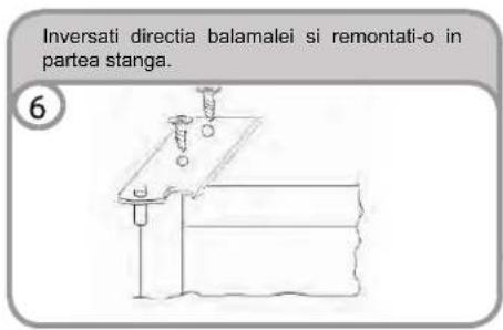 Inversati directia balamalei si remontati-o in partea stanga. 6