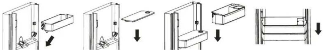 HAIER HBM-686SWD - Prima di usare il dispencer dell'acqua per la prima volta, rimuovere e pulire la vaschetta per l'acqua, posizionata all'interno del frigorifero. - 3