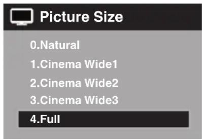 SANSUI HDLCD5050 - Selecting the picture size - 1