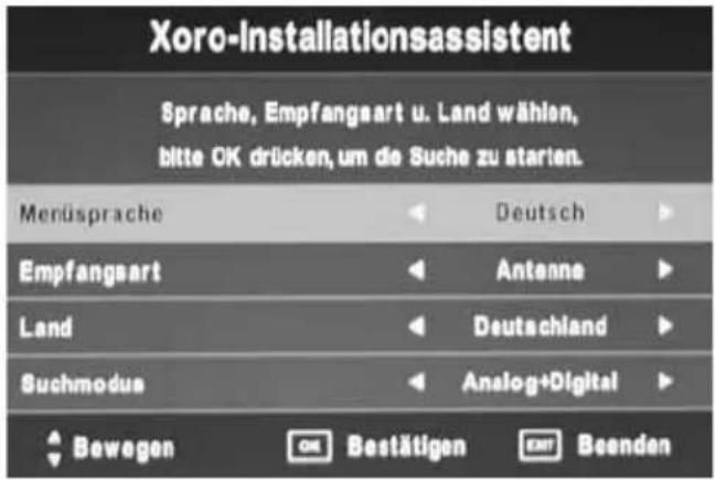 XORO HTC 2240 HD - Xoro Installationsassistent - 1