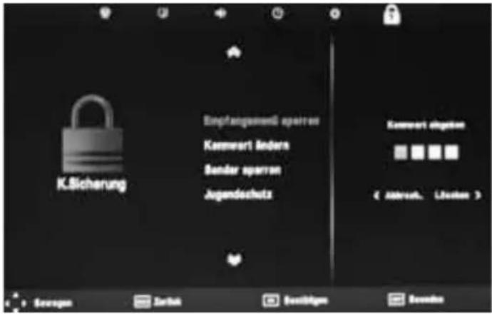 XORO HTC 2240 HD - Empfangsmenü sperren - 1