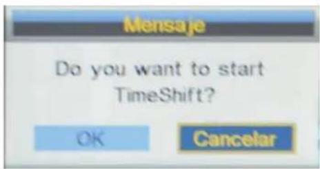 Mensaje Do you want to start TimeShift? OK Cancelar