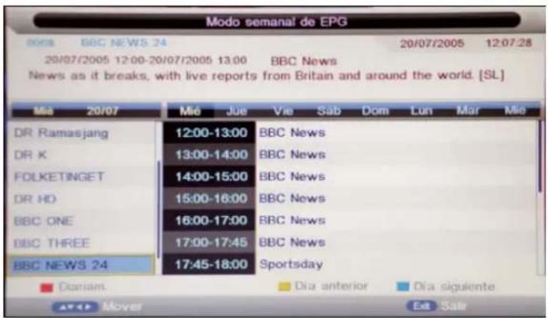 Modo semanal de EPG 00:08 BBC NEWS 24 20/07/2005 12:07:28 20/07/2005 12:00-20/07/2005 13:00 BBC News News as it breaks, with live reports from Britain and around the world. [SL] Mio 20/07 Mio Jue Vie Sab Dom Lun Mar Mio DR Ramasjang 12:00-13:00 BBC News DR K 13:00-14:00 BBC News FOLKETINGET 14:00-15:00 BBC News DR HD 15:00-16:00 BBC News BBC ONE 16:00-17:00 BBC News BBC THREE 17:00-17:45 BBC News BBC NEWS 24 17:45-18:00 Sportsday Diamam Dia anterior Dia siguiente Mover Ext Salir