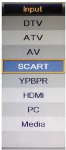 Input DTV ATV AV SCART YPBPR HDMI PC Media
