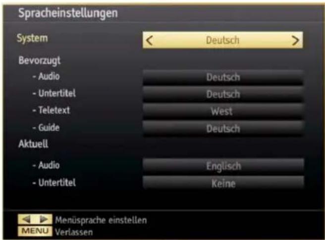 SCHAUB LORENZ 40LT590CT - Konfigurieren der Spracheinstellungen - 1