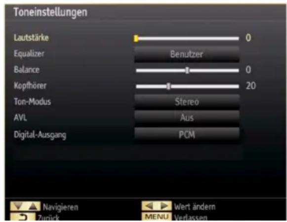SCHAUB LORENZ 40LT590CT - Konfiguration der Toneinstellungen - 1