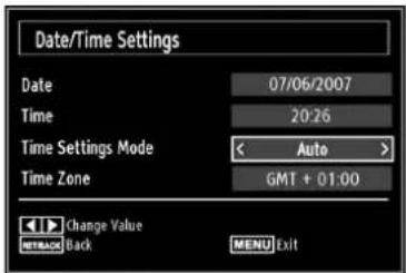 SCHAUB LORENZ 32LT511 - Confi guring Date/Time Settings - 1