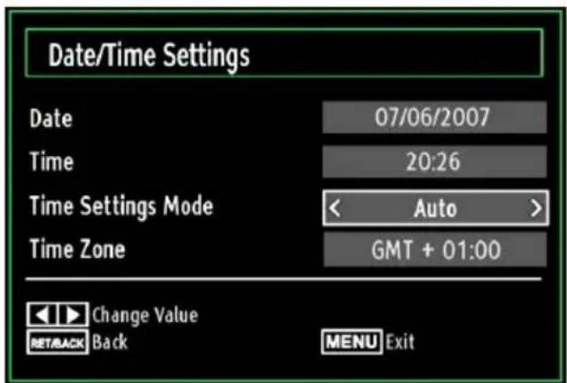 SCHAUB LORENZ 32LT400 - Configuring Date/Time Settings - 1