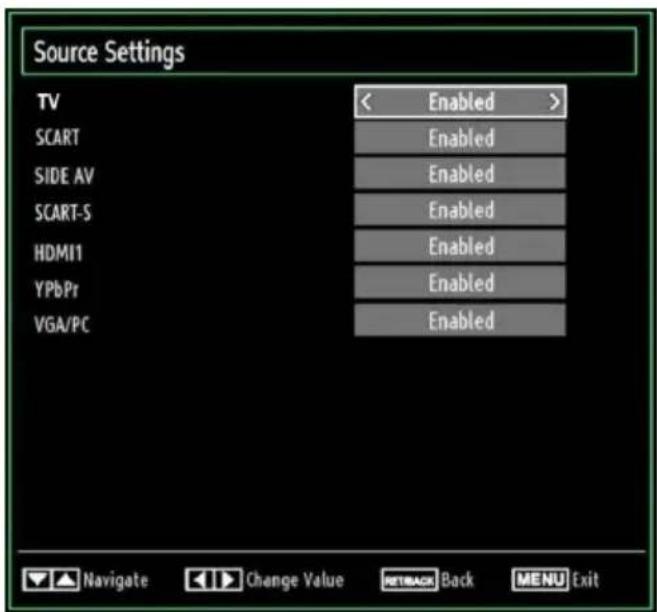 SCHAUB LORENZ 32LT400 - Configuring Source Settings - 1