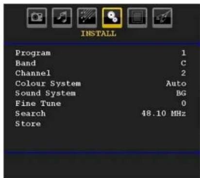 SCHAUB LORENZ 32LT655C - Install Menu - 1