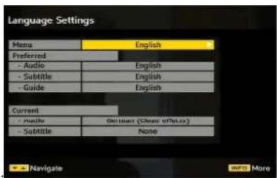 SCHAUB LORENZ 32LT655C - Language Settings - 1