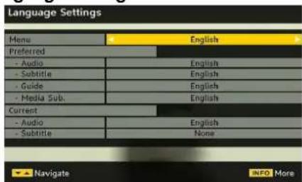 SCHAUB LORENZ 32LT655C - Language Settings - 1