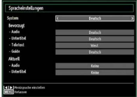 SCHAUB LORENZ 32LT555C - Konfi gurieren der Spracheinstellungen - 1