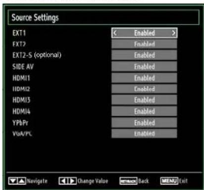 SCHAUB LORENZ 32LT555C - Configuring Source Settings - 1