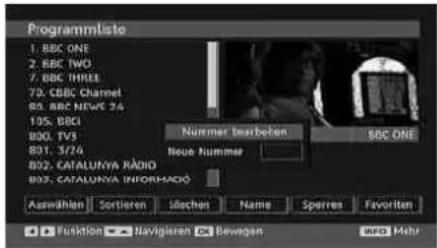 SCHAUB LORENZ 32LT601B - Verschieben von Kanälen in der Kanalliste - 1