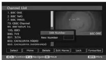 SCHAUB LORENZ 32LT601B - Moving the channels in the channel list - 1