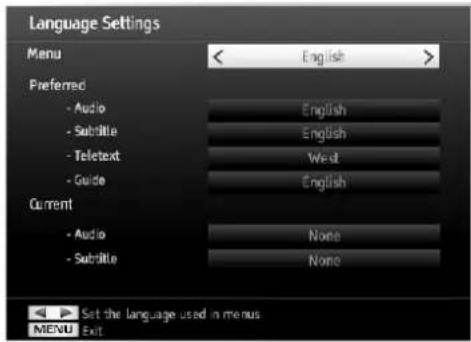 SCHAUB LORENZ 32LT582CT/WE - Confi guring Language Preferences - 1