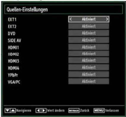 SCHAUB LORENZ 26LT475CD - Konfiguration der Quellen-Einstellungen - 1