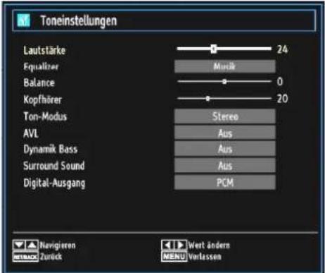 SCHAUB LORENZ 26LT475CD - Konfiguration der Klangeinstellungen - 1