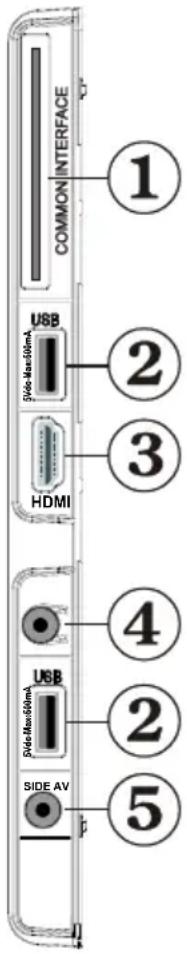 SCHAUB LORENZ 46LE-D6900CT - Viewing the Connections - Side Connectors - 1