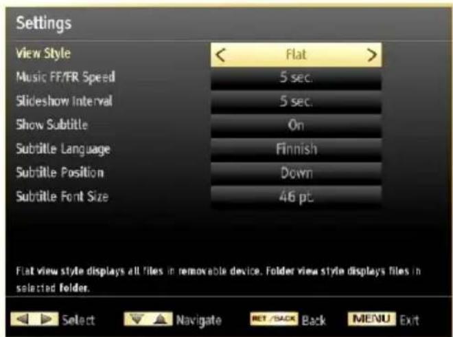 SCHAUB LORENZ 46LE-D6900CT - Media Browser Settings - 1