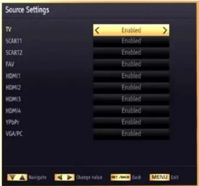 SCHAUB LORENZ 46LE-D6900CT - Configuring Source Settings - 1