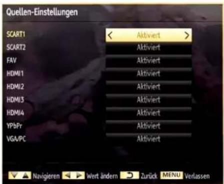 SCHAUB LORENZ 32LE-5900CT - Konfiguration der Quellen-Einstellungen - 1