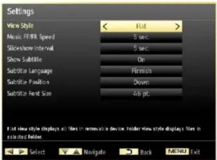 SCHAUB LORENZ 32LE-5900CT - Media Browser Settings - 1