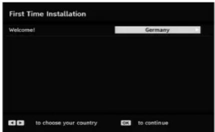 First Time Installation Welcome! Germany to choose your country OK to continue