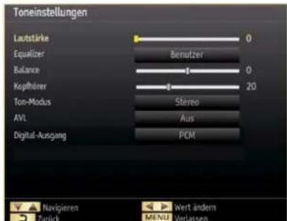 SCHAUB LORENZ 26LE-4800CT - Konfiguration der Toneinstellungen - 1
