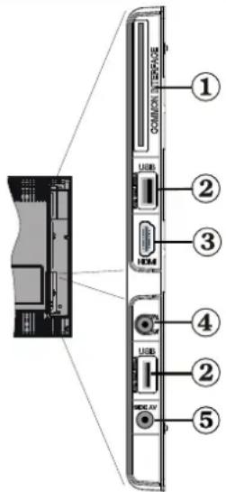 SCHAUB LORENZ 26LE-4800CT - Viewing the Connections - Side Connectors - 1