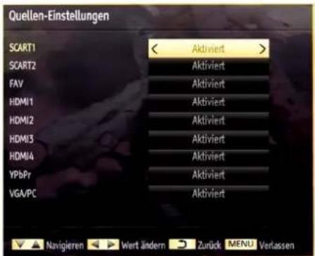 SCHAUB LORENZ 26LE-4800CT - Konfiguration der Quellen-Einstellungen - 1