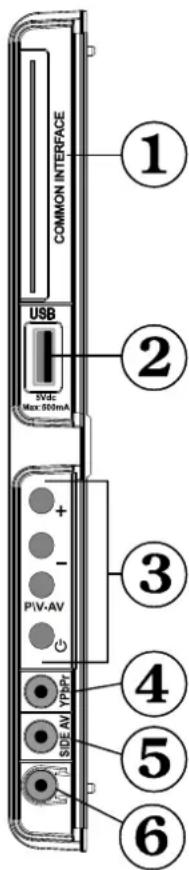SCHAUB LORENZ 22LE-5010C - Ansicht der Anschlüsse – Anschlüsse an der Seite - 1