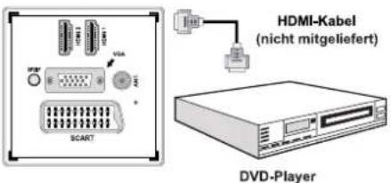 SCHAUB LORENZ 22LE-5010C - Anschluss eines DVD-Players über HDMI - 1