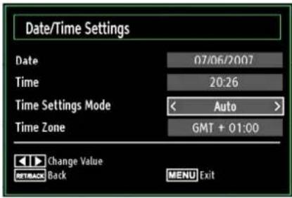 SCHAUB LORENZ 22LE-5010C - Configuring Date/Time Settings - 1