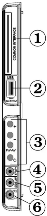 SCHAUB LORENZ 22LE-5010C - Viewing the Connections - Side Connectors - 1