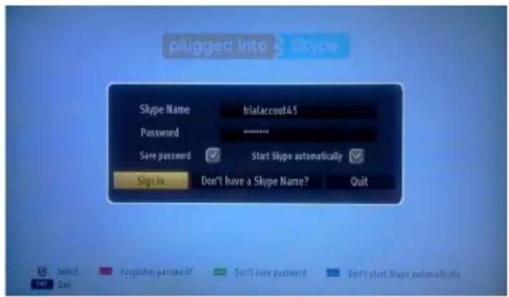 plugged into Skype Skype Name trialacout45 Password ****** Save password ✓ Start Skype automatically ✓ Skys in Don't have a Skype Name? Quit Select Authentication password ✓ Don't save password ✓ Don't start Skype automaticity OK Quit