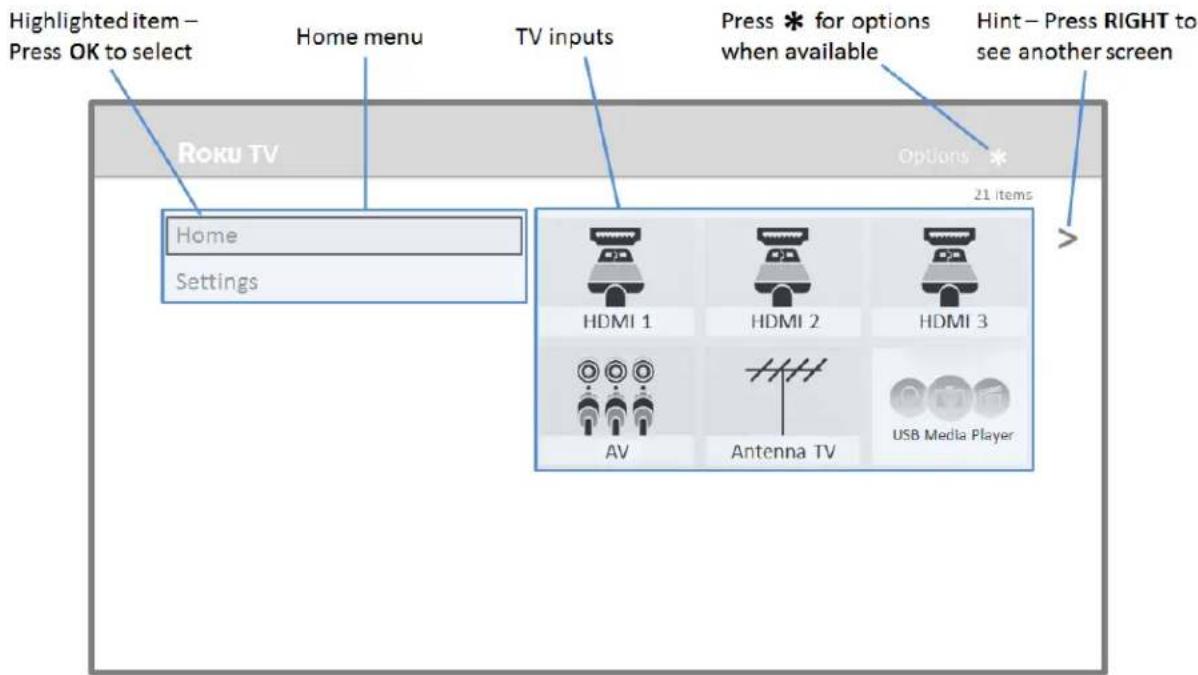 TCL Roku 40FS3800 - Non-connected TCL• Roku TV Home screen - 1