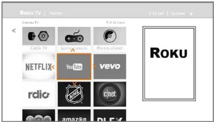 TCL Roku 40FS3800 - Rearrange tiles - 1