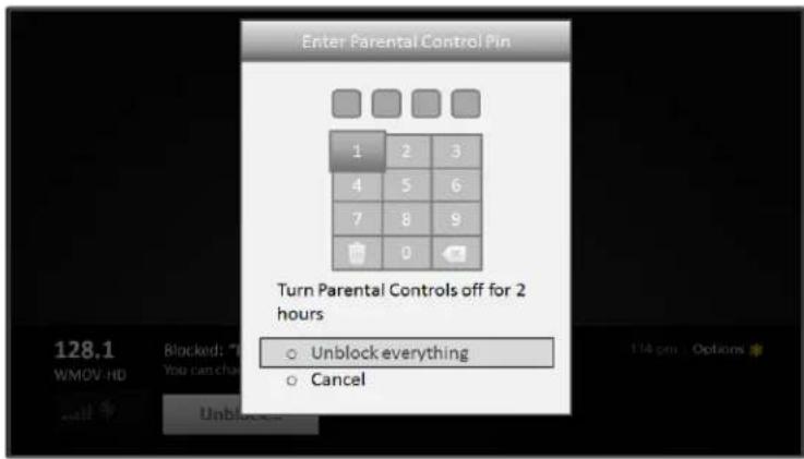 TCL Roku 40FS3800 - What happens when a TV show is blocked? - 2