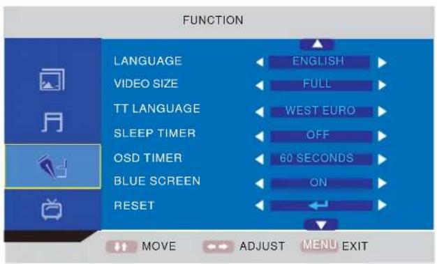TechnoStar TF-L19B ATV - Hoofdmenu OSD: - 4