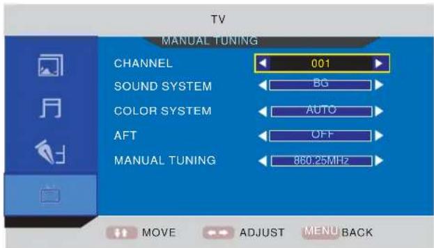 TechnoStar TF-L19B ATV - Main OSD : - 4
